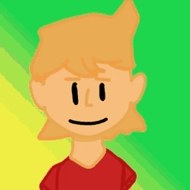 a cartoon drawing of a boy with blonde hair