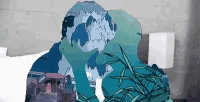 a cartoon of a man holding a globe in his hands .