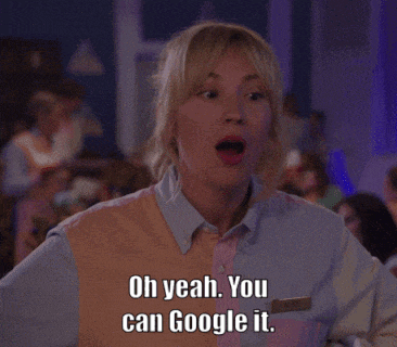 a woman says " oh yeah you can google it " in a restaurant