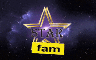 a purple background with a star and the words star fam