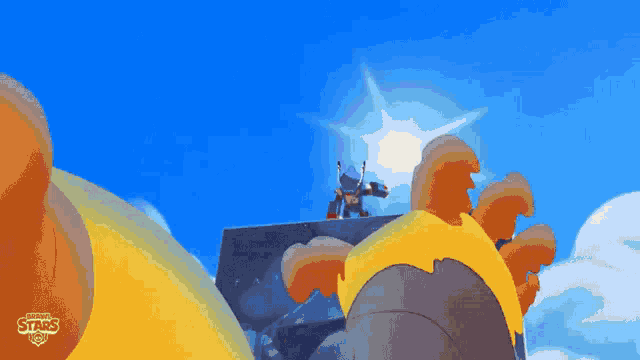 a cartoon drawing of an explosion with the words brawl stars written on the bottom