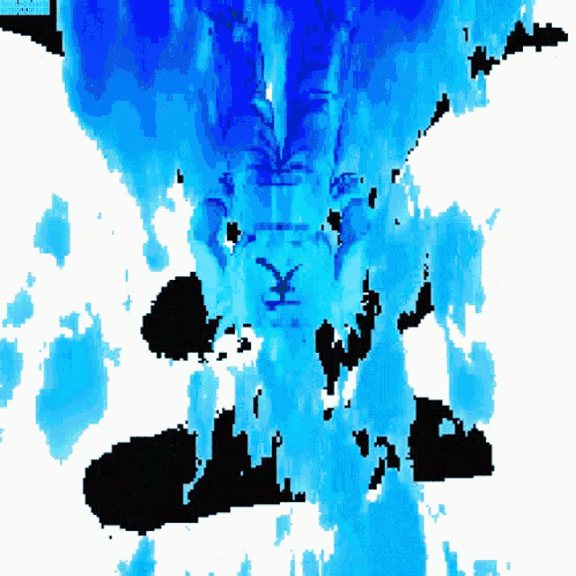 a blue and white painting with a watermark that says ' a ' on the bottom