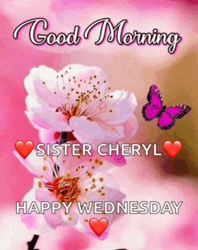 a good morning sister cheryl happy wednesday card
