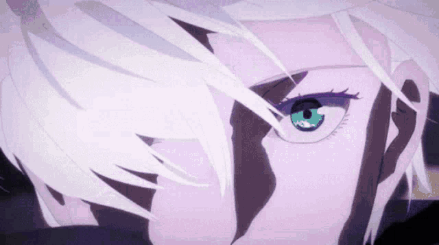 a close up of a person 's eye with a purple background