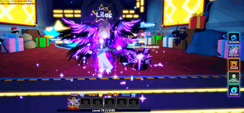 a screenshot of a video game with the name lilac on the top left