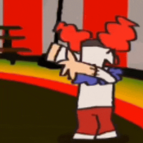 a cartoon character is standing in front of a carnival tent holding a star .