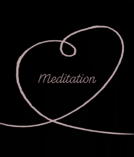 a drawing of a spiral with the word meditation on it