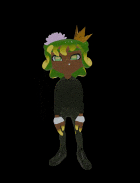 a cartoon character with a crown on his head is holding a remote control