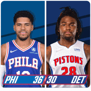 Philadelphia 76ers (36) Vs. Detroit Pistons (30) First-second Period Break GIF - Nba Basketball Nba 2021 GIFs