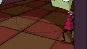 a cartoon character is holding a briefcase and standing next to another character .