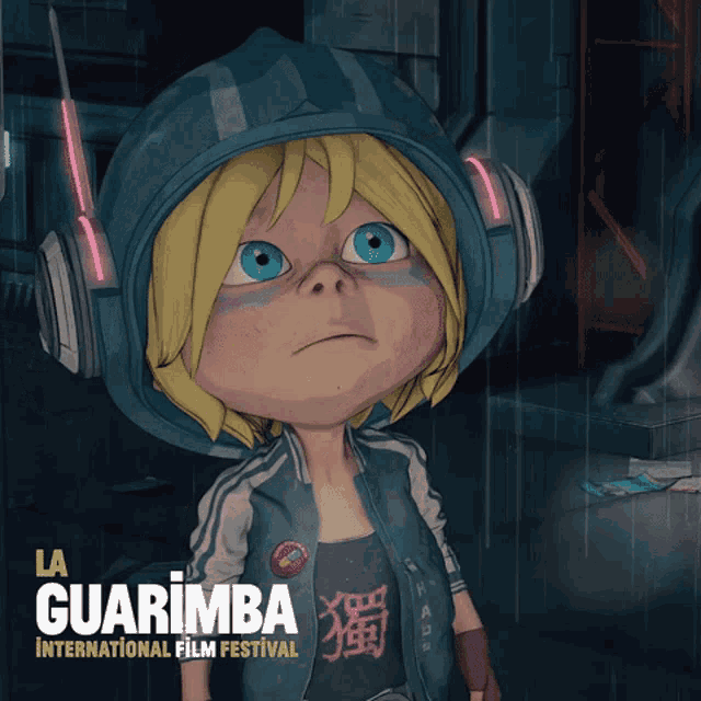 a poster for la guarimba international film festival shows a cartoon character
