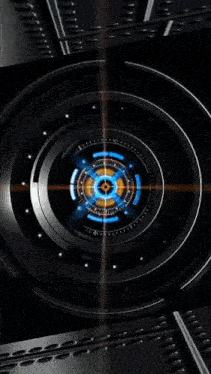 it looks like a futuristic clock with a black hole in the center .