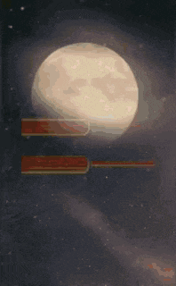 a red background with the words moon rock and a red moon