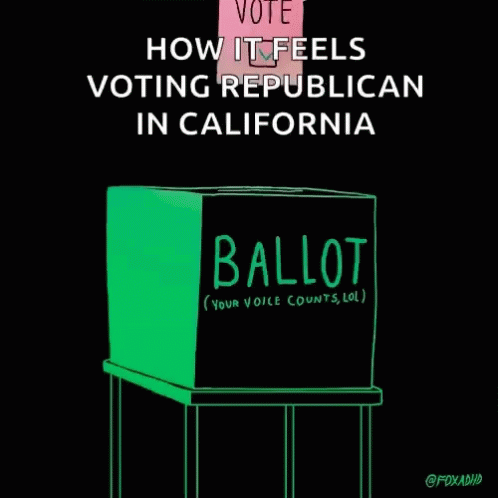 Voting Republican In California Ballot GIF - Voting Republican In California Ballot Your Voice Counts Lol GIFs