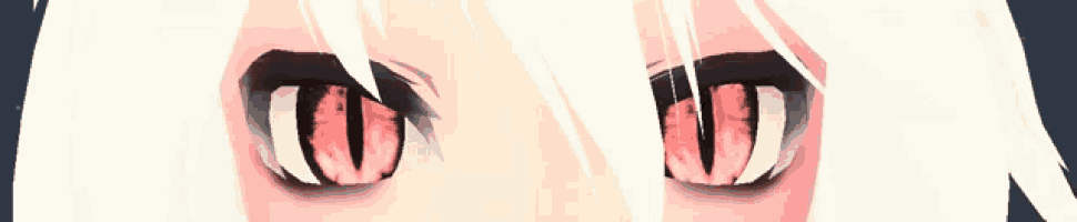a close up of a girl 's eyes with red eyes