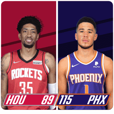 two basketball players one from the rockets and one from the phoenix suns