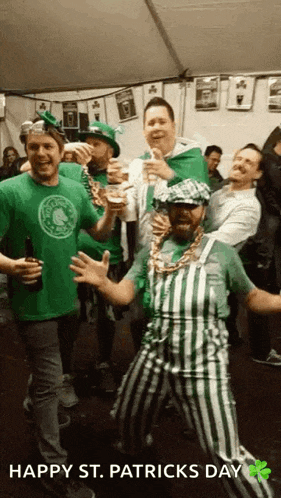 a group of men are celebrating st patrick 's day
