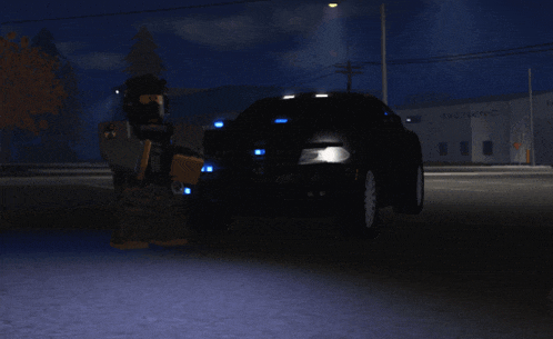 a police car is parked in front of a building that says " emergency " on it