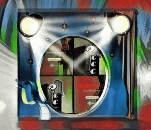 a painting of a mirror with the word well in the center