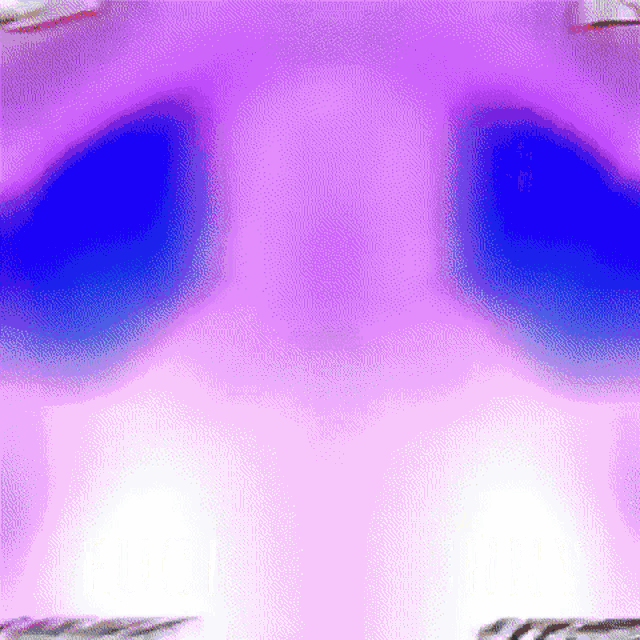 a close up of a purple and blue background with a blurred image of a person 's face .