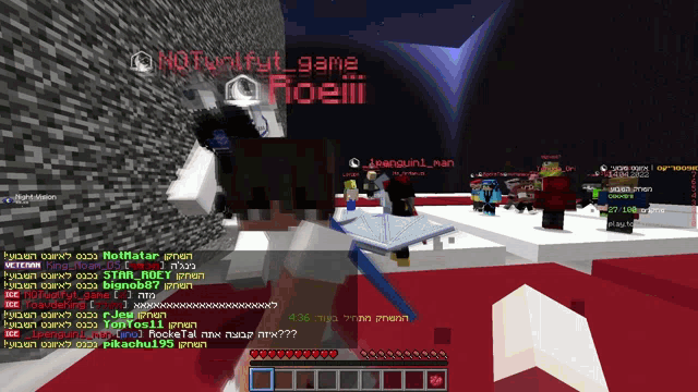 a screenshot of a minecraft game with the name roelii on the top