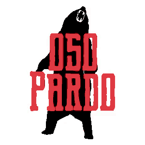 a silhouette of a bear with the words oso pardo written on it