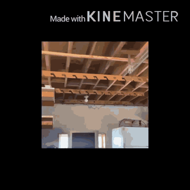a picture of a ceiling with the words made with kinemaster above it