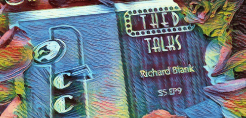a colorful painting of a book titled the talks