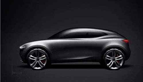 a drawing of a car with the letters lm on the bottom right