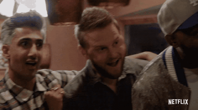 a netflix ad shows a group of men laughing