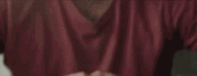 a man with a beard wearing a red shirt is smiling and looking at the camera .