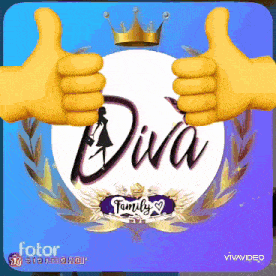 a diva family logo with a crown on it