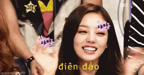 a girl with a sticker on her forehead says dien dao