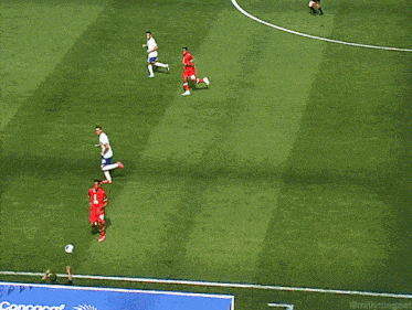 a concacaf nations league soccer game is being played