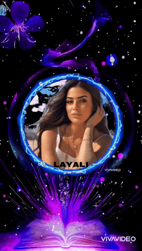 a woman in a blue circle with the name layali on it
