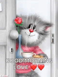 Good Morning Cat GIF - Good Morning Cat Coffee GIFs