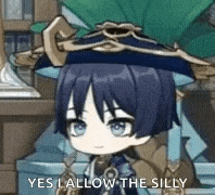 a cartoon character is sitting in a chair with a fan on his head and says `` yes , i allow the silly ''
