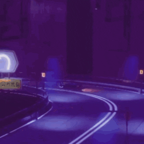 a person is riding a roller coaster on a purple background