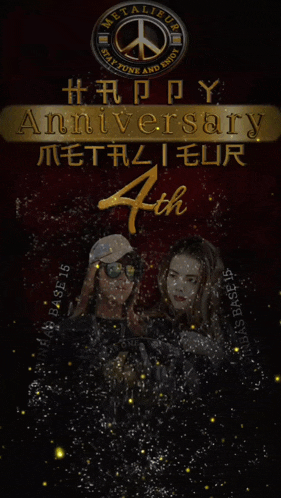a poster that says ' happy anniversary metalieur 4th ' on it
