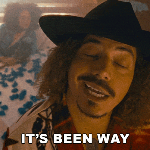 a man in a cowboy hat says it 's been way with his eyes closed