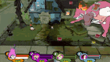 a video game is being played in front of a burning building