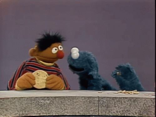 Ernie Cookie Monster GIF - Ernie Cookie Monster Cookies GIFs