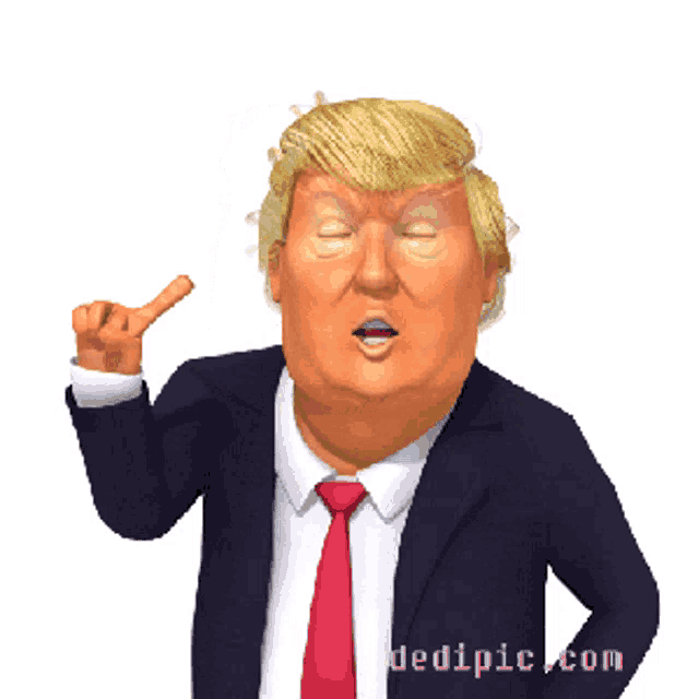 a cartoon of donald trump with the website dedipic.com in the corner