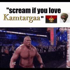 a picture of a man with the words " scream if you love kamtargaa "