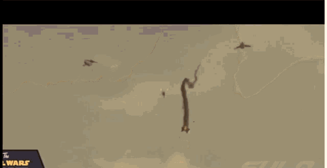 a cartoon of a man flying through the air with the words " the wars " on the bottom right