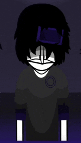 a black and white cartoon character with a heart on his head