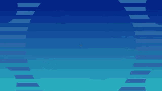 a blue background with three yellow stars and a red object