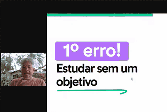 a man is talking in front of a purple sign that says 1o erro