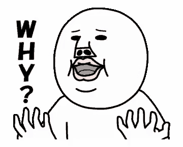a cartoon of a person with a smiley face and the words `` why '' written on it .
