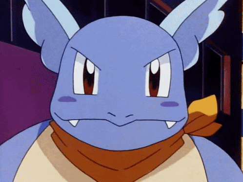 a cartoon character with a scarf around his neck looks angry